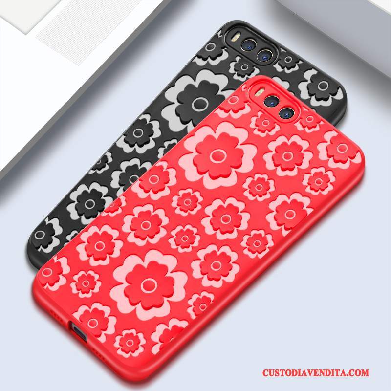 Custodia Mi Note 3 Goffratura Morbido Piccola, Cover Mi Note 3 Protezione Telefono Rosso