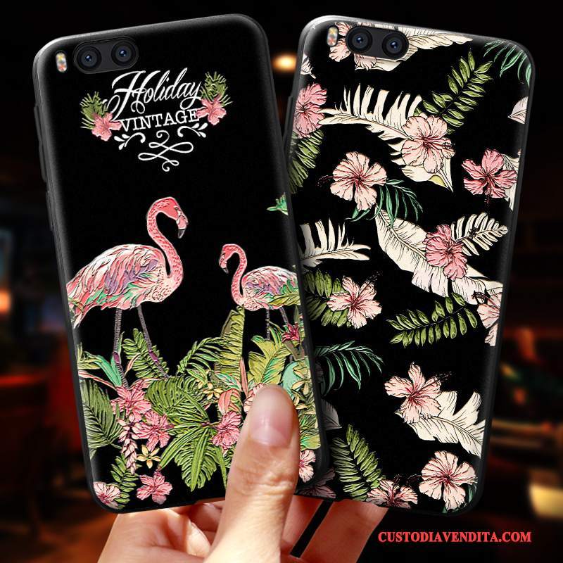 Custodia Mi Note 3 Goffratura Telefono Verde, Cover Mi Note 3 Protezione Piccola Ring