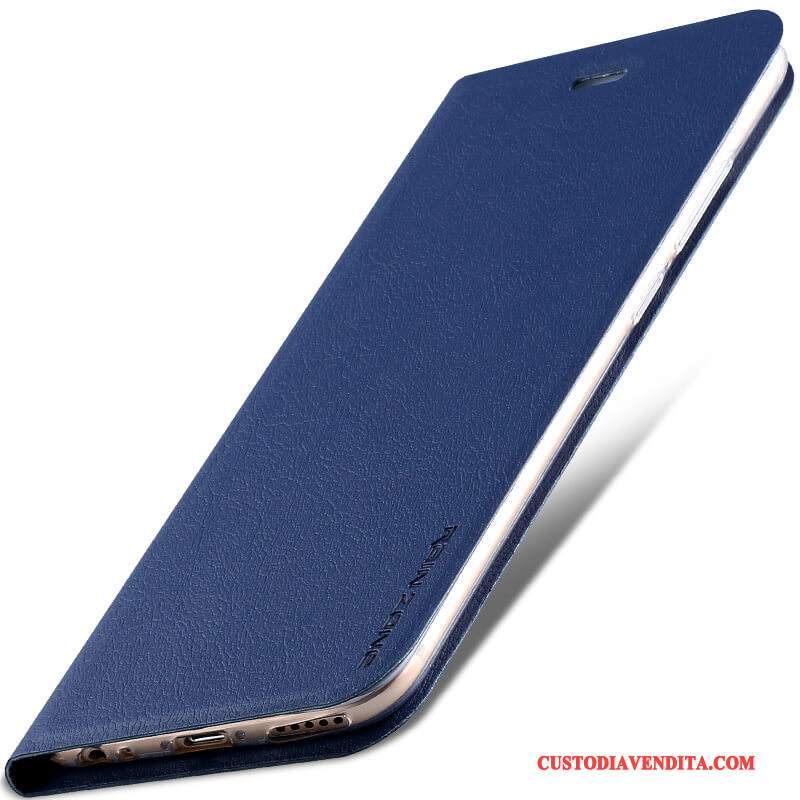 Custodia Mi Note Folio Blu Piccola, Cover Mi Note Pelle Telefono