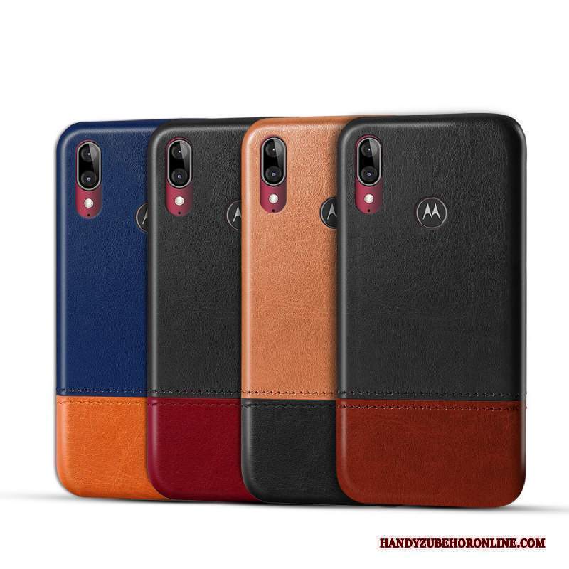 Custodia Moto E6 Plus Pelle Nerotelefono, Cover Moto E6 Plus Protezione
