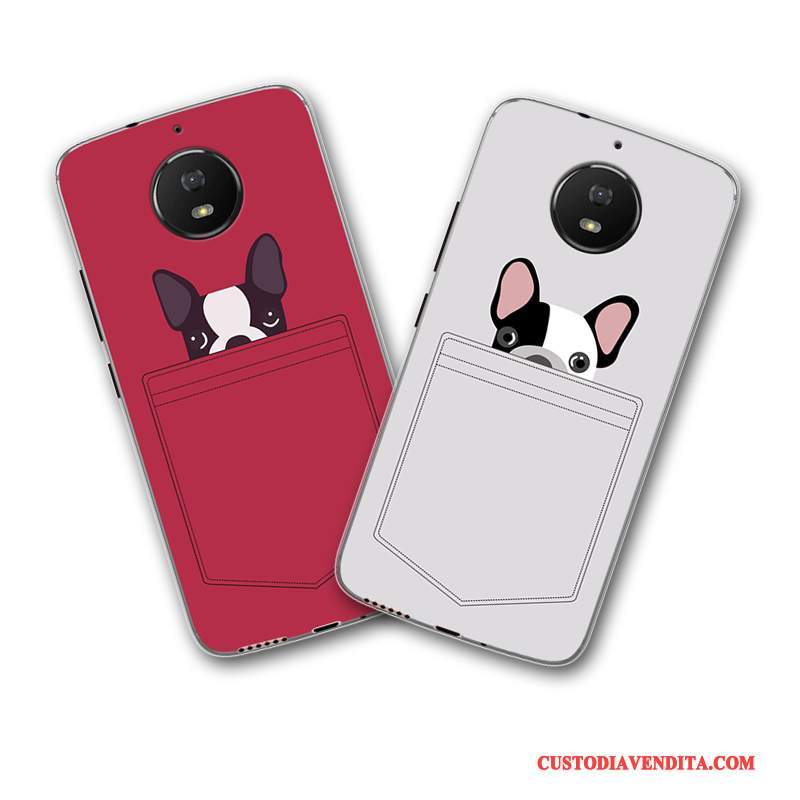 Custodia Moto G5 Plus Cartone Animato Rosso Anti-caduta, Cover Moto G5 Plus Silicone Morbido Grigio