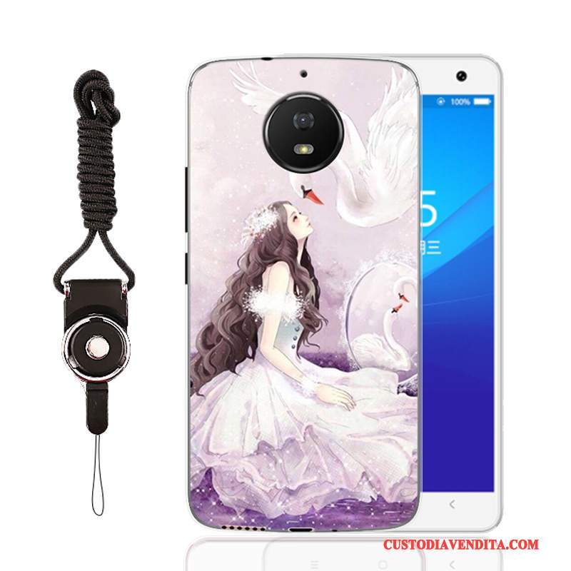 Custodia Moto G5 Plus Cartone Animato Tutto Incluso Chiaro, Cover Moto G5 Plus Colore Telefono Porpora