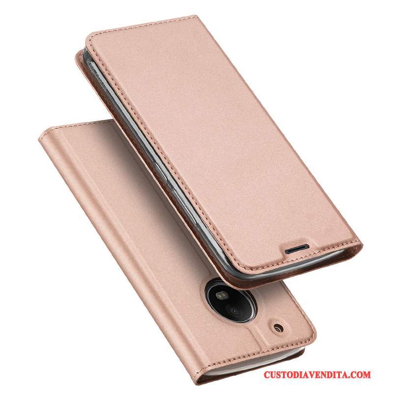 Custodia Moto G5 Plus Pelle Leggere Tutto Incluso, Cover Moto G5 Plus Protezione Affari Rosa