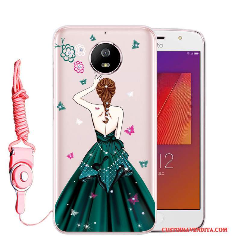 Custodia Moto G5s Strass Verde Verde Scuro, Cover Moto G5s Protezione Anti-caduta Tutto Incluso