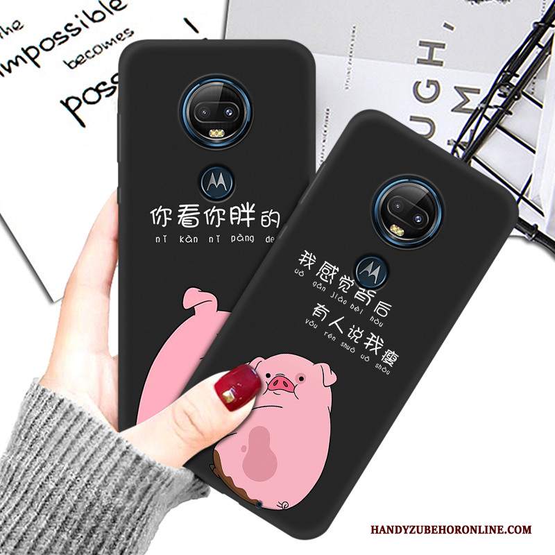 Custodia Moto G7 Plus Cartone Animato Nerotelefono, Cover Moto G7 Plus Creativo