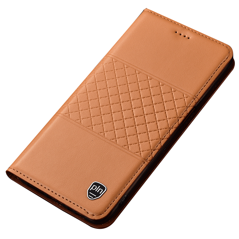 Custodia Moto G7 Power Pelle Anti-cadutatelefono, Cover Moto G7 Power Folio A Quadri Giallo