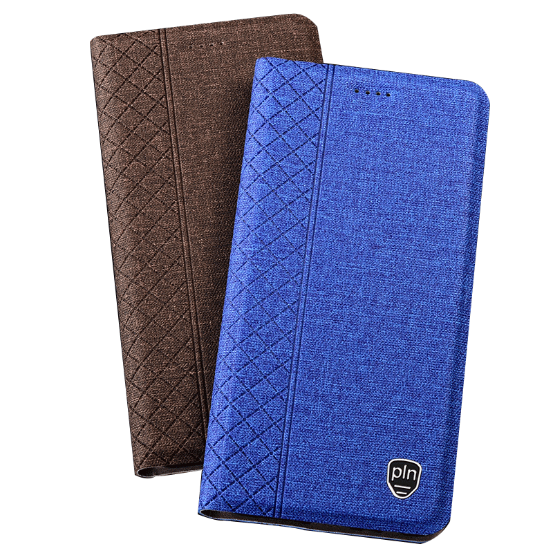 Custodia Moto G7 Power Pelle Telefono Cotone E Lino, Cover Moto G7 Power Protezione Blu Anti-caduta