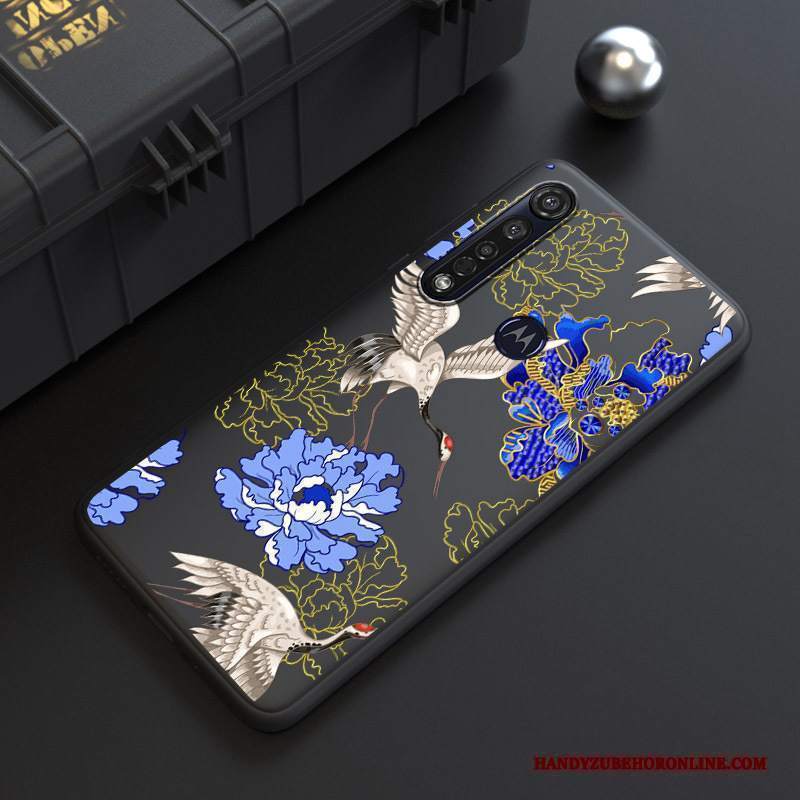 Custodia Moto G8 Plus Cartone Animato Ricchezza Nero, Cover Moto G8 Plus Telefono Gattino
