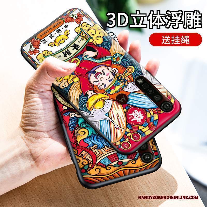 Custodia Moto G8 Plus Creativo Marchio Di Tendenza Di Personalità, Cover Moto G8 Plus Silicone Rossotelefono