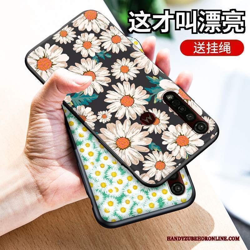 Custodia Moto G8 Plus Silicone Anti-caduta Nero, Cover Moto G8 Plus Protezione Tutto Incluso Di Personalità