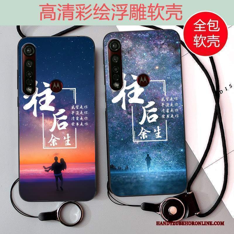 Custodia Moto G8 Plus Silicone Blu Anti-caduta, Cover Moto G8 Plus Protezione Semplici Morbido
