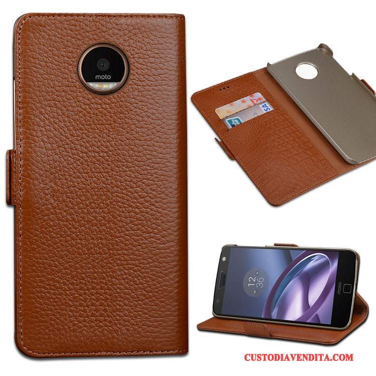 Custodia Moto Z Play Pelle Nero, Cover Moto Z Play Protezione