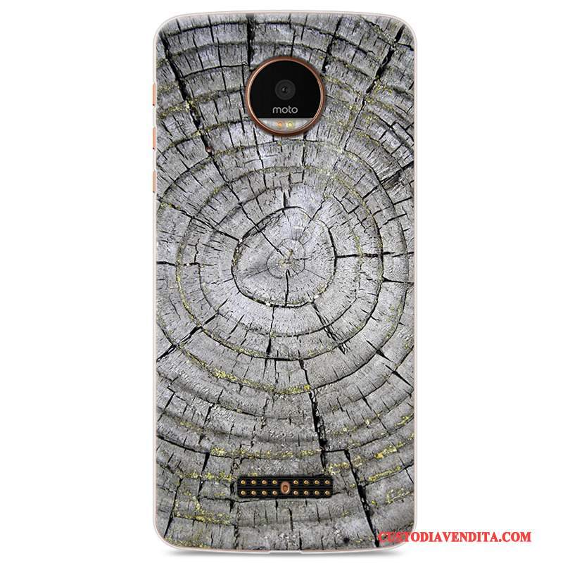 Custodia Moto Z Play Zoccoli Colore Profondo Morbido, Cover Moto Z Play Protezione Grigio Semplici
