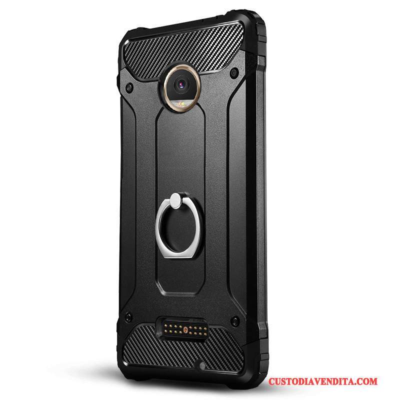 Custodia Moto Z Silicone Nero Supporto, Cover Moto Z Protezione Anti-caduta Di Personalità