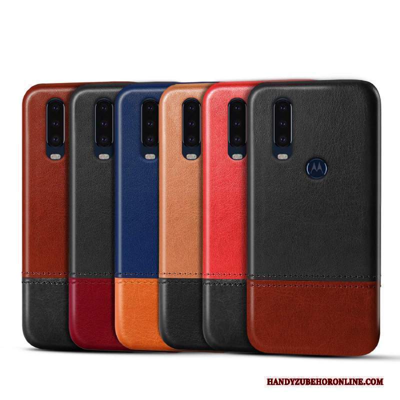 Custodia Motorola One Action Pelle Nero Colori Misti, Cover Motorola One Action Anti-cadutatelefono