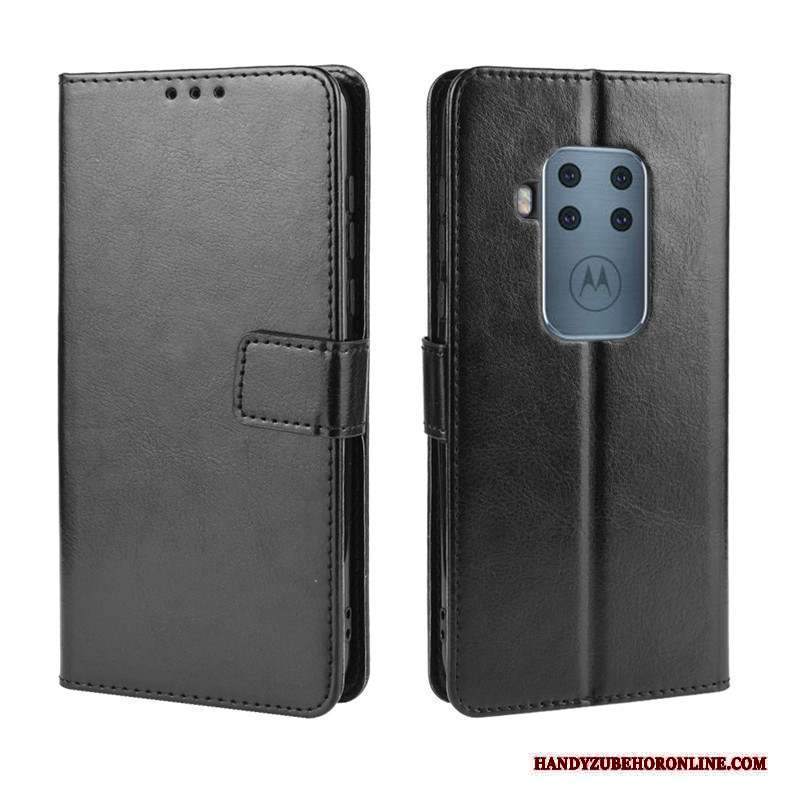 Custodia Motorola One Zoom Protezione Modello Tendenza, Cover Motorola One Zoom Pelle Telefono Nero