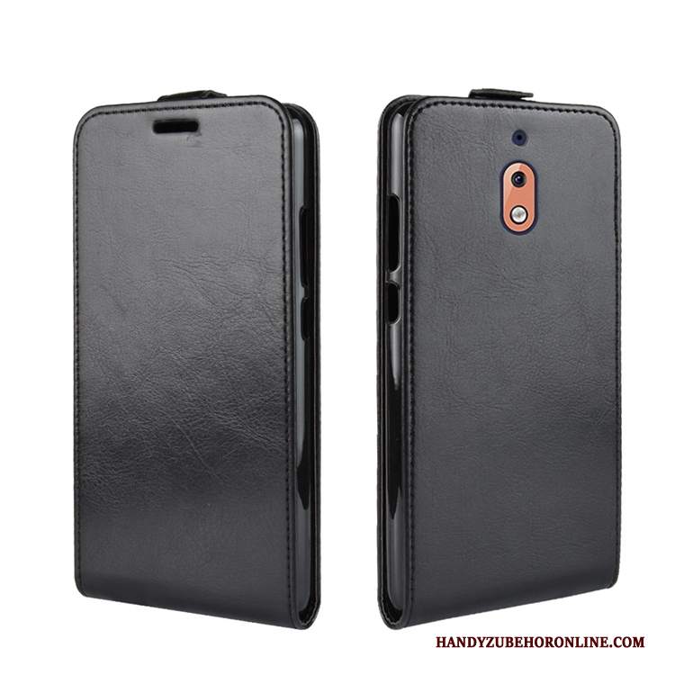 Custodia Nokia 2.1 Pelle Anti-caduta Modello, Cover Nokia 2.1 Folio Telefono Nero