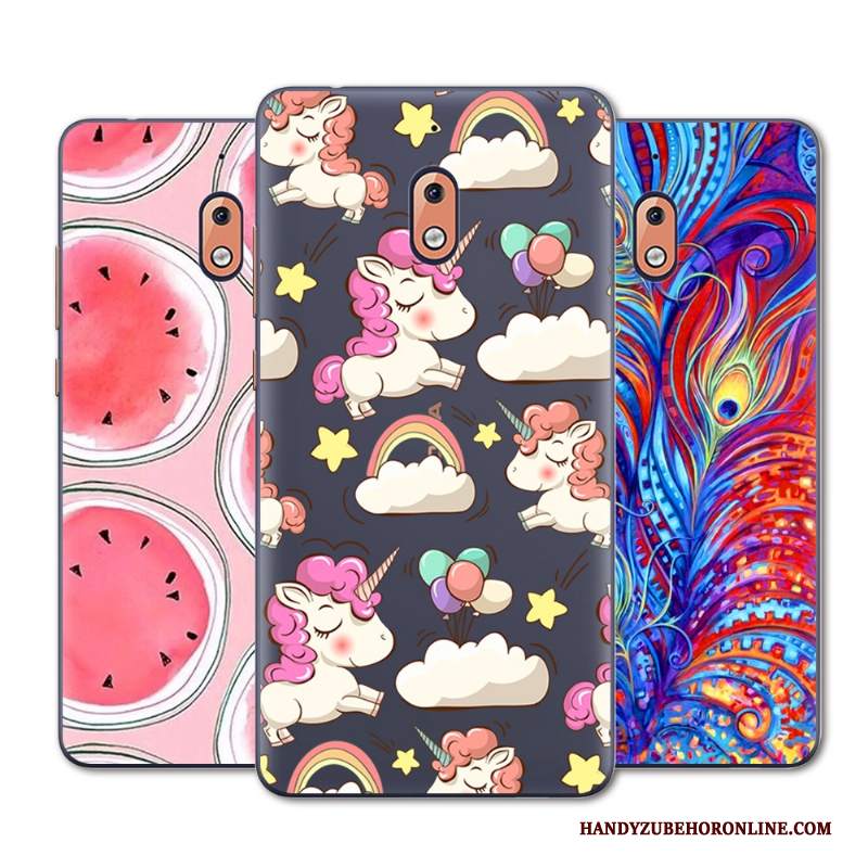Custodia Nokia 2.1 Protezione Telefono Morbido, Cover Nokia 2.1 Cartone Animato Rosa Semplici
