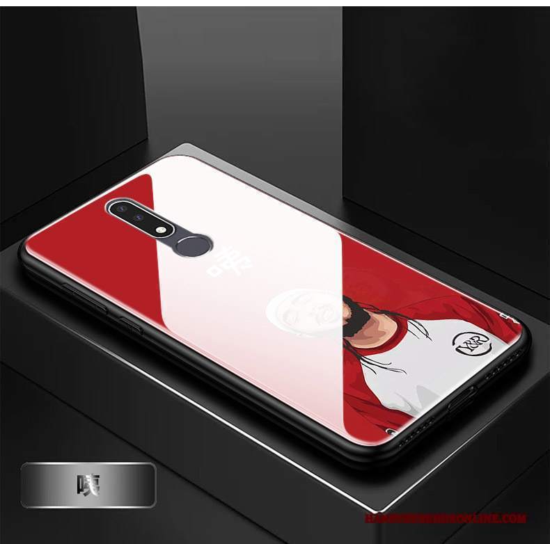 Custodia Nokia 3.1 Plus Cartone Animato Gattino Rosso, Cover Nokia 3.1 Plus Vetrotelefono