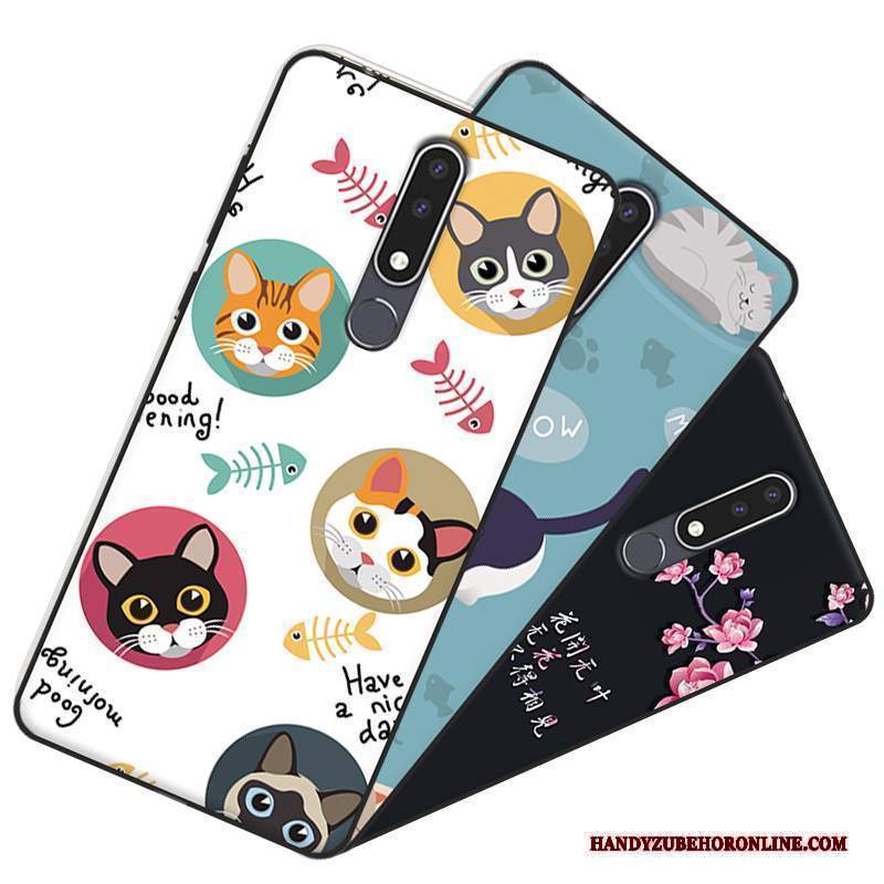 Custodia Nokia 3.1 Plus Silicone Morbido Tutto Incluso, Cover Nokia 3.1 Plus Cartone Animato Telefono Bianco