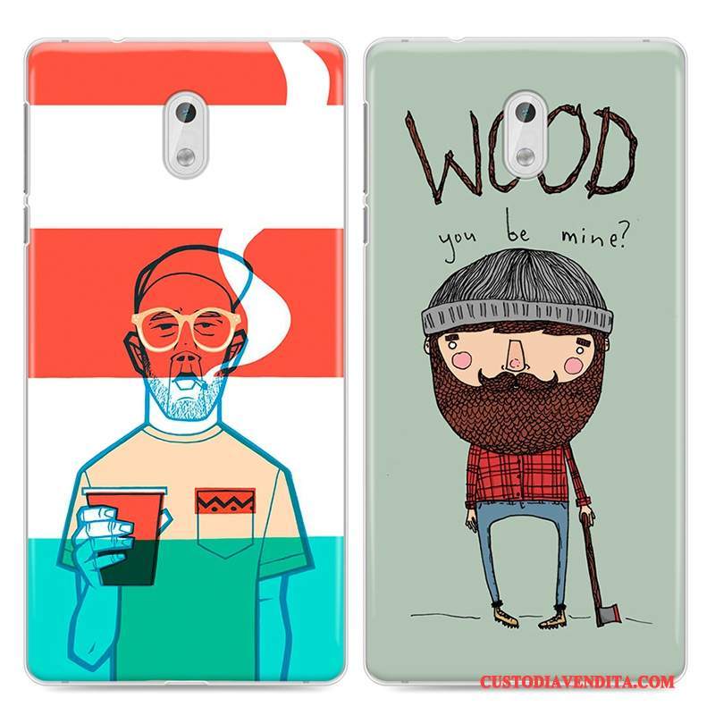 Custodia Nokia 3 Goffratura Anti-caduta Tendenza, Cover Nokia 3 Colore Morbido Giallo