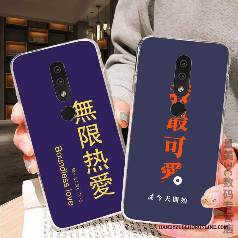 Custodia Nokia 4.2 Silicone Blu Semplici, Cover Nokia 4.2 Protezione Marchio Di Tendenzatelefono