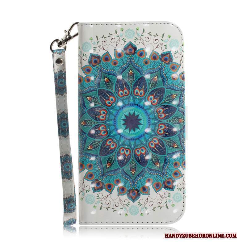 Custodia Nokia 5.1 Plus Folio Fiori Verde, Cover Nokia 5.1 Plus Pelle Telefono Pavone