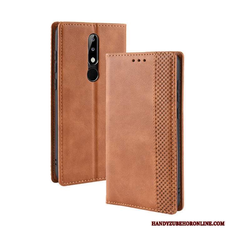 Custodia Nokia 5.1 Plus Portafoglio Magnetico, Cover Nokia 5.1 Plus Pelle