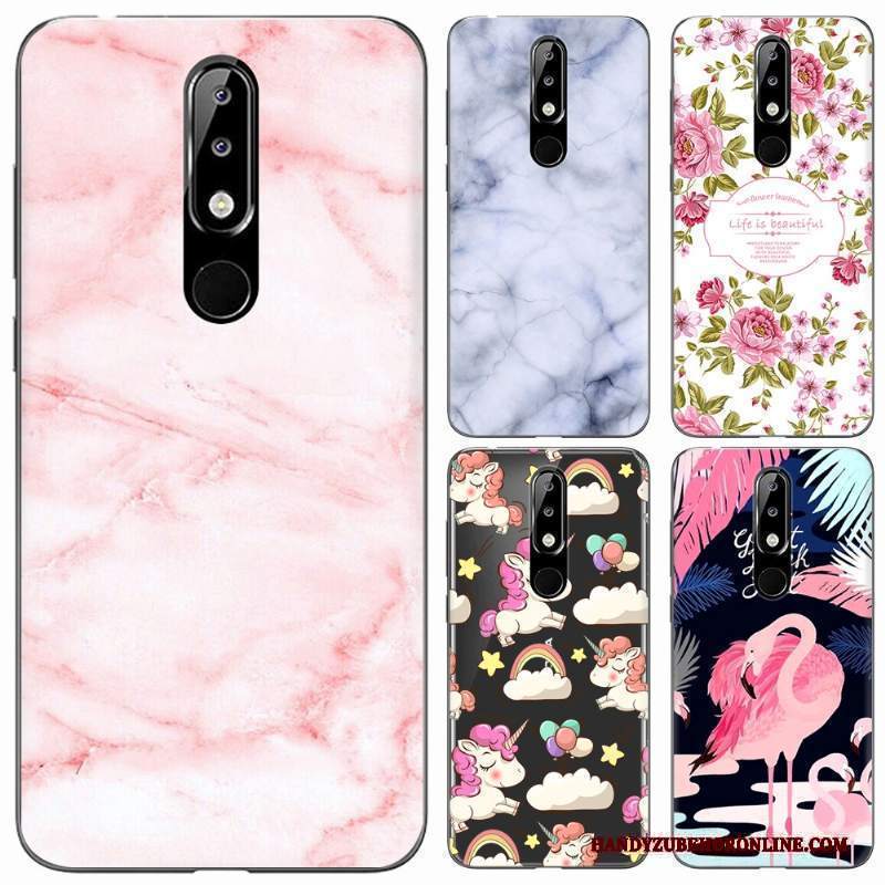 Custodia Nokia 5.1 Plus Silicone Telefono Rosa, Cover Nokia 5.1 Plus Protezione Morbido Trasparente