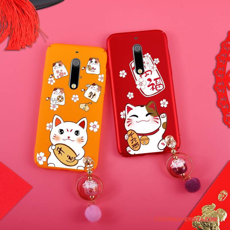 Custodia Nokia 5 Difficile Gattino, Cover Nokia 5 Rosso Tutto Incluso