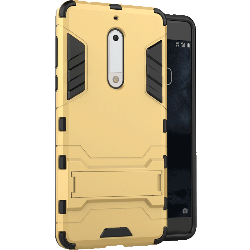 Custodia Nokia 5 Protezione Telefono Difficile, Cover Nokia 5 Oro Anti-caduta