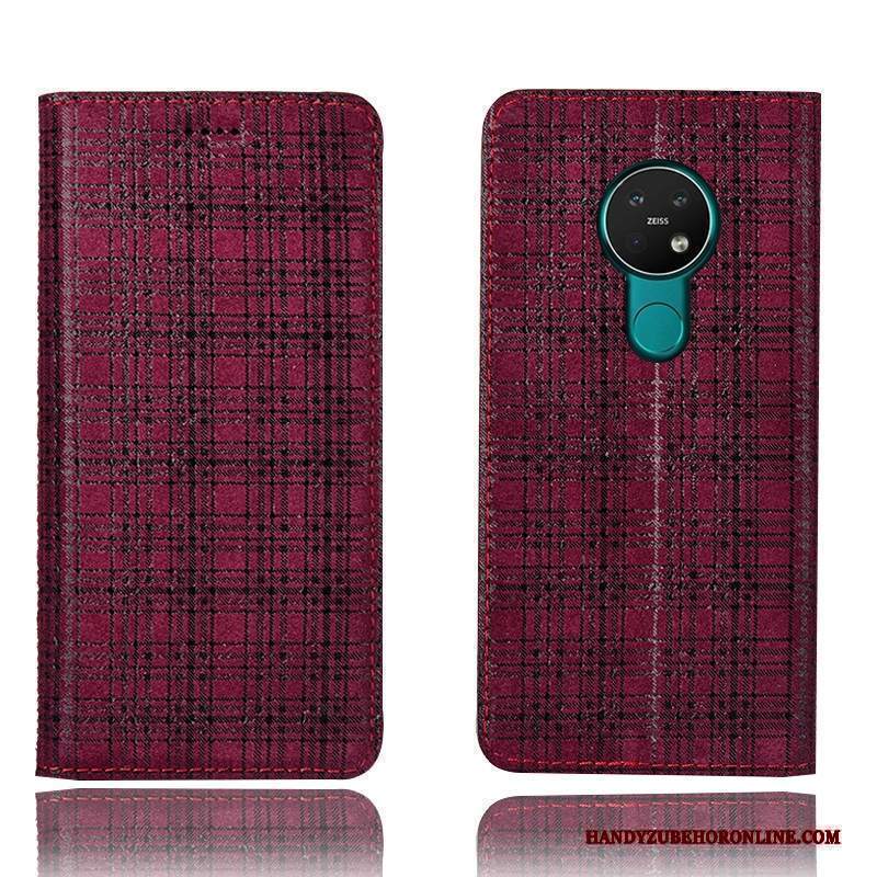 Custodia Nokia 6.2 Pelle Vellutotelefono, Cover Nokia 6.2 Protezione Anti-caduta Rosso