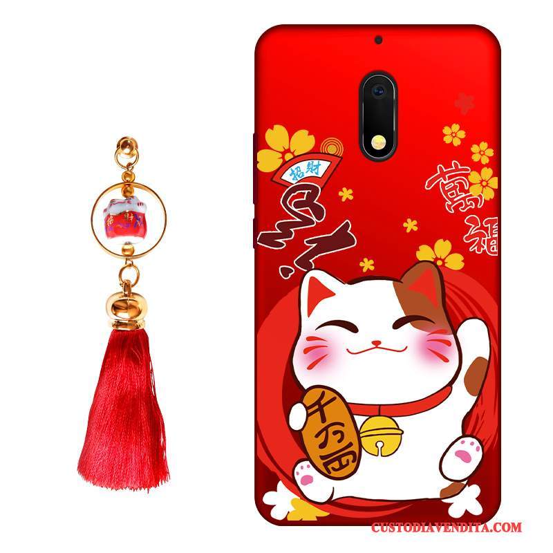 Custodia Nokia 6 Cartone Animato Nuovo Rosso, Cover Nokia 6 Silicone Telefono Macchiati