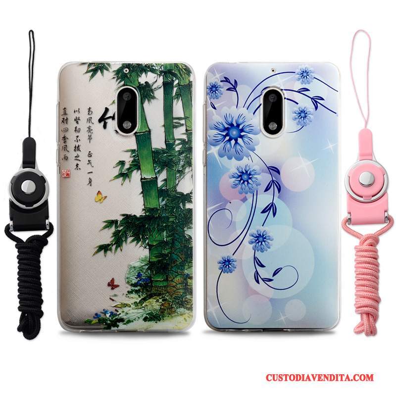 Custodia Nokia 6 Goffratura Tutto Inclusotelefono, Cover Nokia 6 Silicone Anti-caduta Blu