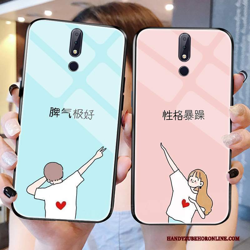 Custodia Nokia 7.1 Creativo Amantitelefono, Cover Nokia 7.1 Vetro Di Personalità