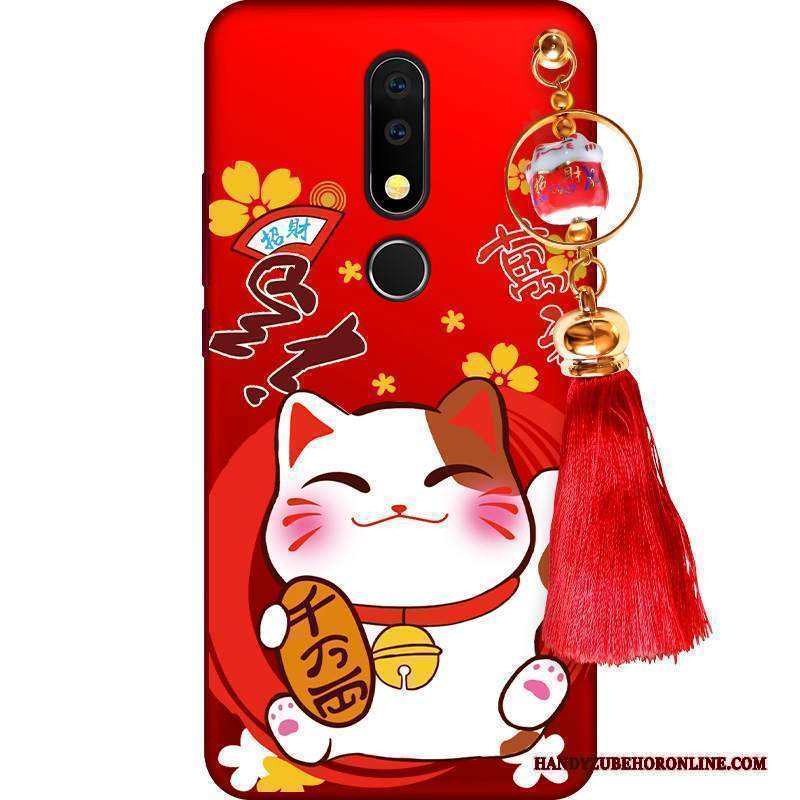 Custodia Nokia 7.1 Creativo Macchiati Di Personalità, Cover Nokia 7.1 Silicone Rossotelefono