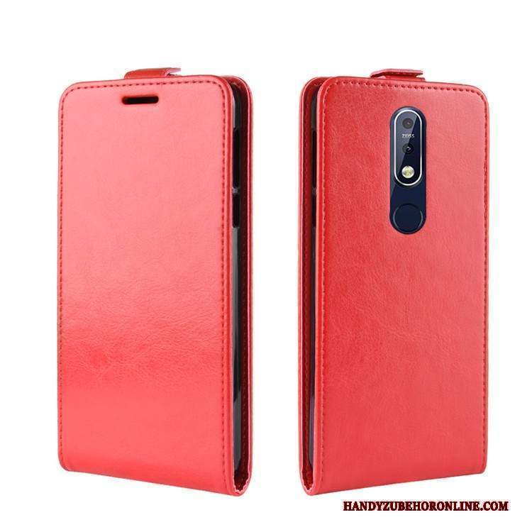 Custodia Nokia 7.1 Pelle Rossotelefono, Cover Nokia 7.1 Protezione