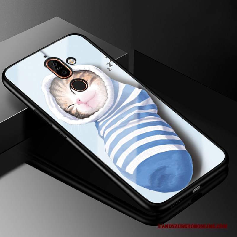 Custodia Nokia 7 Plus Cartone Animato Stile Cinesetelefono, Cover Nokia 7 Plus Protezione Anti-caduta Vetro