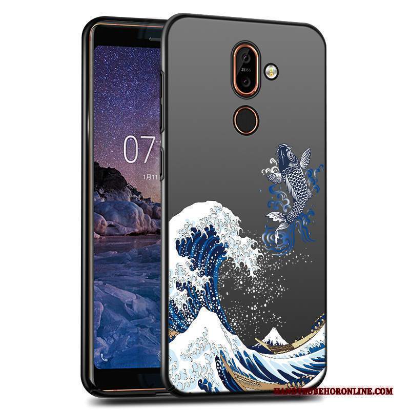 Custodia Nokia 7 Plus Protezione Difficile Anti-caduta, Cover Nokia 7 Plus Telefono Nero