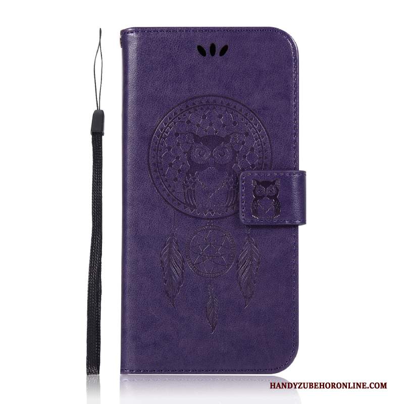 Custodia Nokia 8.1 Pelle Telefono Porpora, Cover Nokia 8.1 Folio Anti-caduta