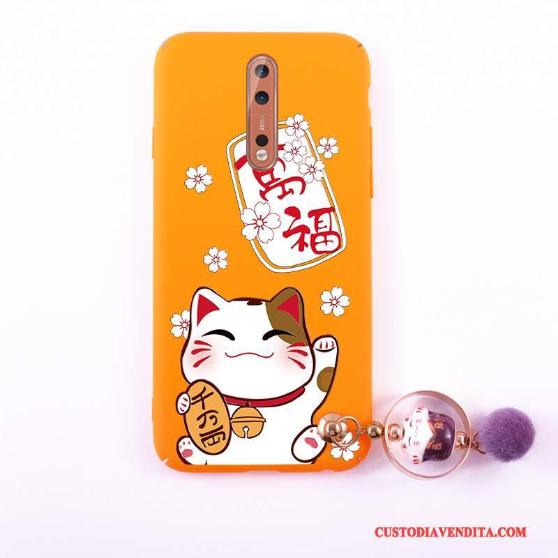Custodia Nokia 8 Anti-caduta Ricchezza, Cover Nokia 8 Ornamenti Appesi Arancione