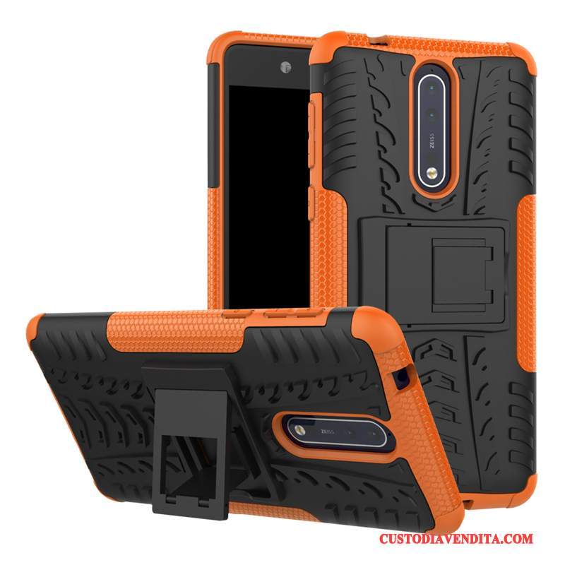 Custodia Nokia 8 Creativo Supporto Difficile, Cover Nokia 8 Protezione Invisibile Arancione