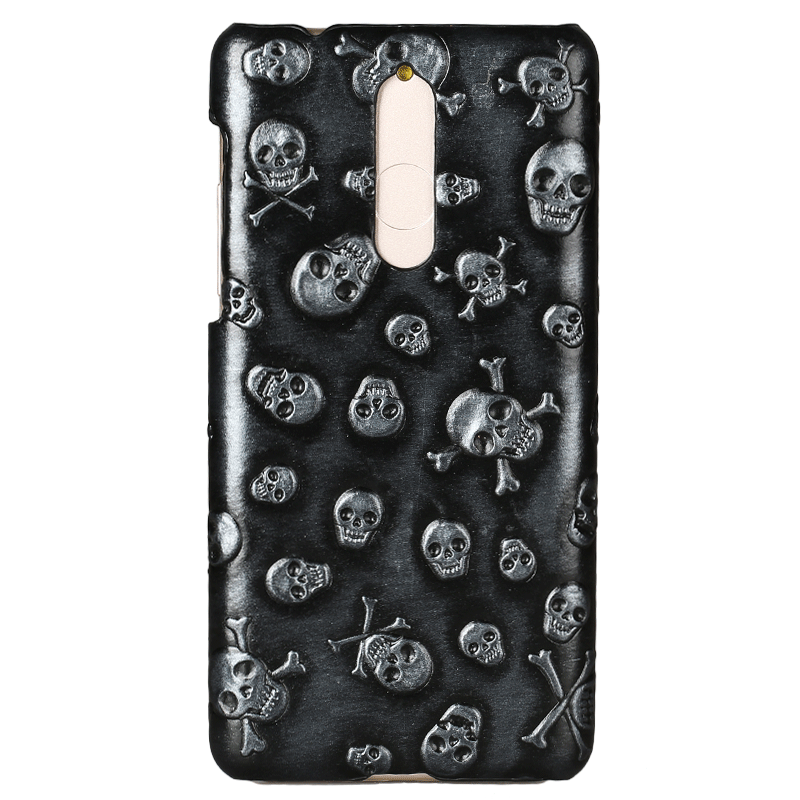 Custodia Nokia 8 Goffratura Telefono Nuovo, Cover Nokia 8 Pelle Bello Nero