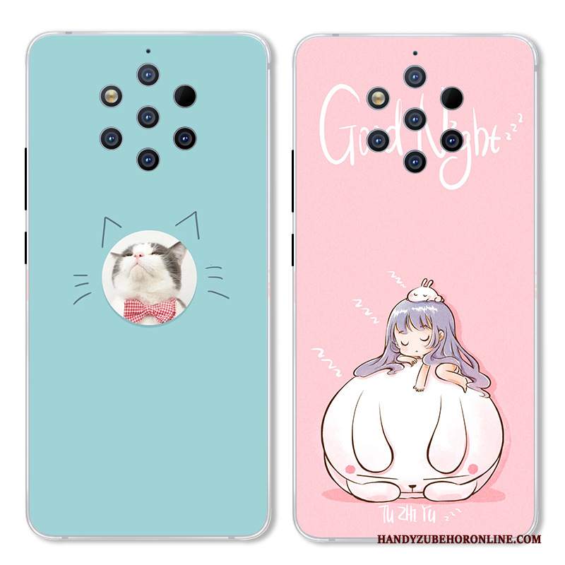 Custodia Nokia 9 Pureview Cartone Animato Rosatelefono, Cover Nokia 9 Pureview Creativo Anti-caduta