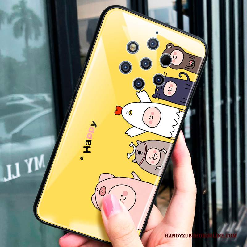 Custodia Nokia 9 Pureview Cartone Animato Vetro Temperato Tutto Incluso, Cover Nokia 9 Pureview Silicone Difficile Anti-caduta