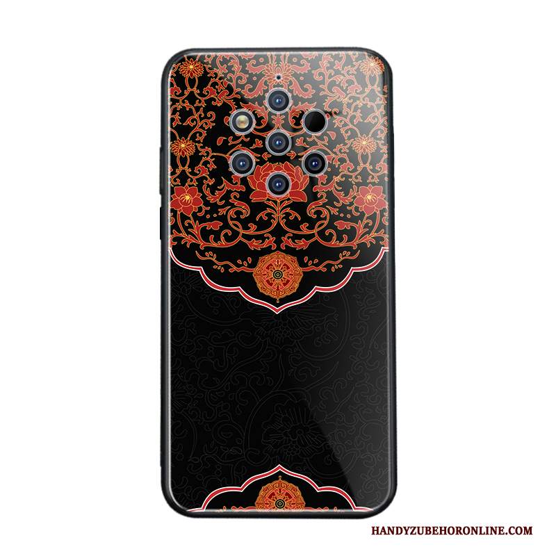 Custodia Nokia 9 Pureview Creativo Tendenza Net Red, Cover Nokia 9 Pureview Vetro Stile Cinese