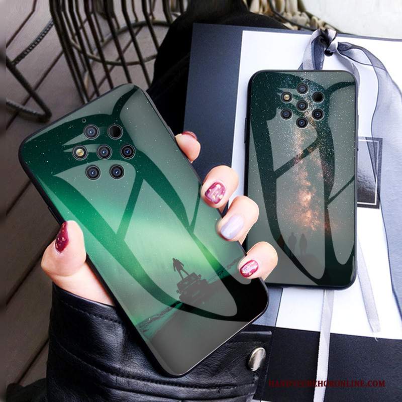 Custodia Nokia 9 Pureview Protezione Verde Lusso, Cover Nokia 9 Pureview Stellato Tutto Incluso