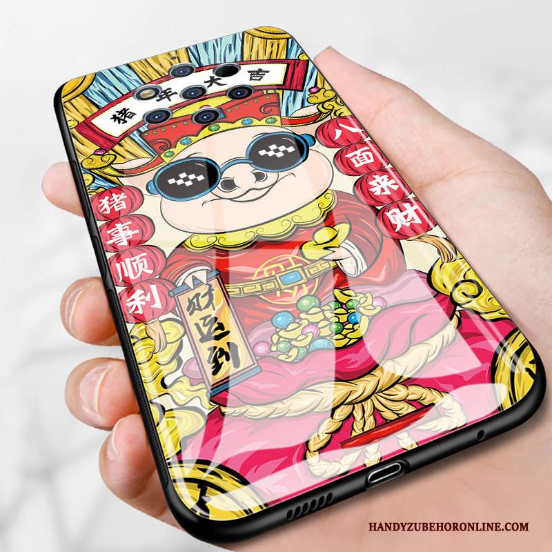 Custodia Nokia 9 Pureview Silicone Pu Vetro, Cover Nokia 9 Pureview Protezione Ricchezza Morbido