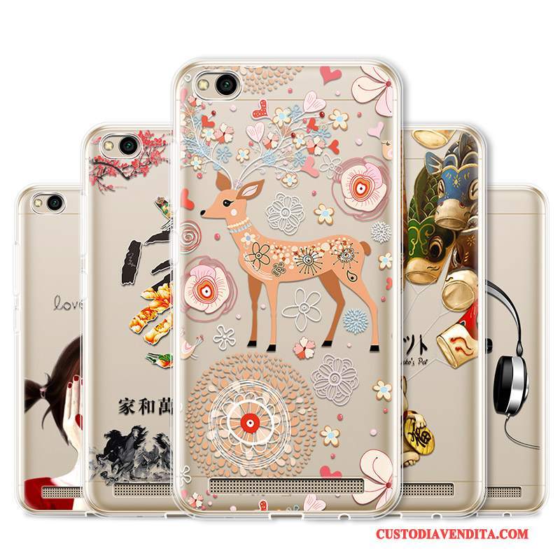 Custodia Redmi 5a Creativo Morbido Piccola, Cover Redmi 5a Colore Rosso Hemming