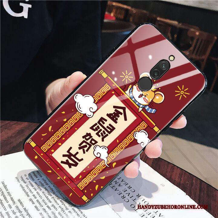 Custodia Redmi 8 Silicone Rosso Anti-caduta, Cover Redmi 8 Cartone Animato Ricchezza Originale